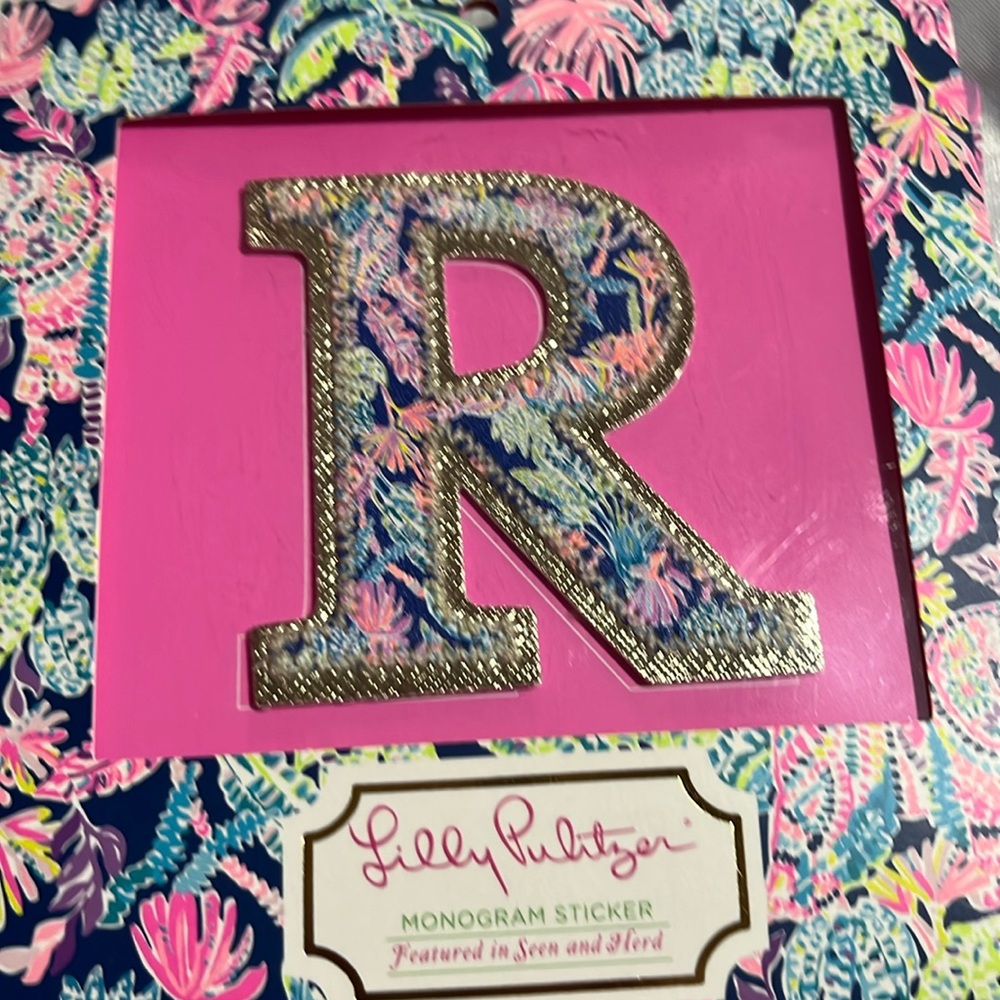 Lilly Pulitzer Monogram Sticker Letter R